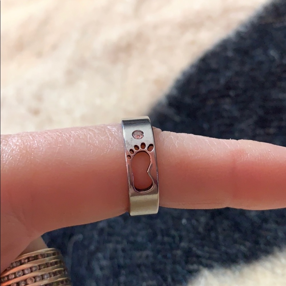 New Baby foot ring women stainless size 6
